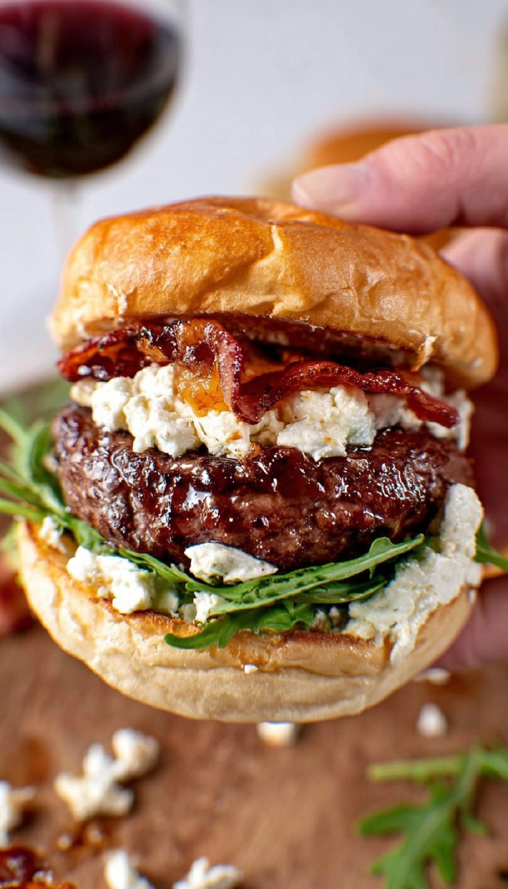 Fig and Bacon Goat Cheese Burgers 155 Fig and Bacon Goat Cheese Burgers