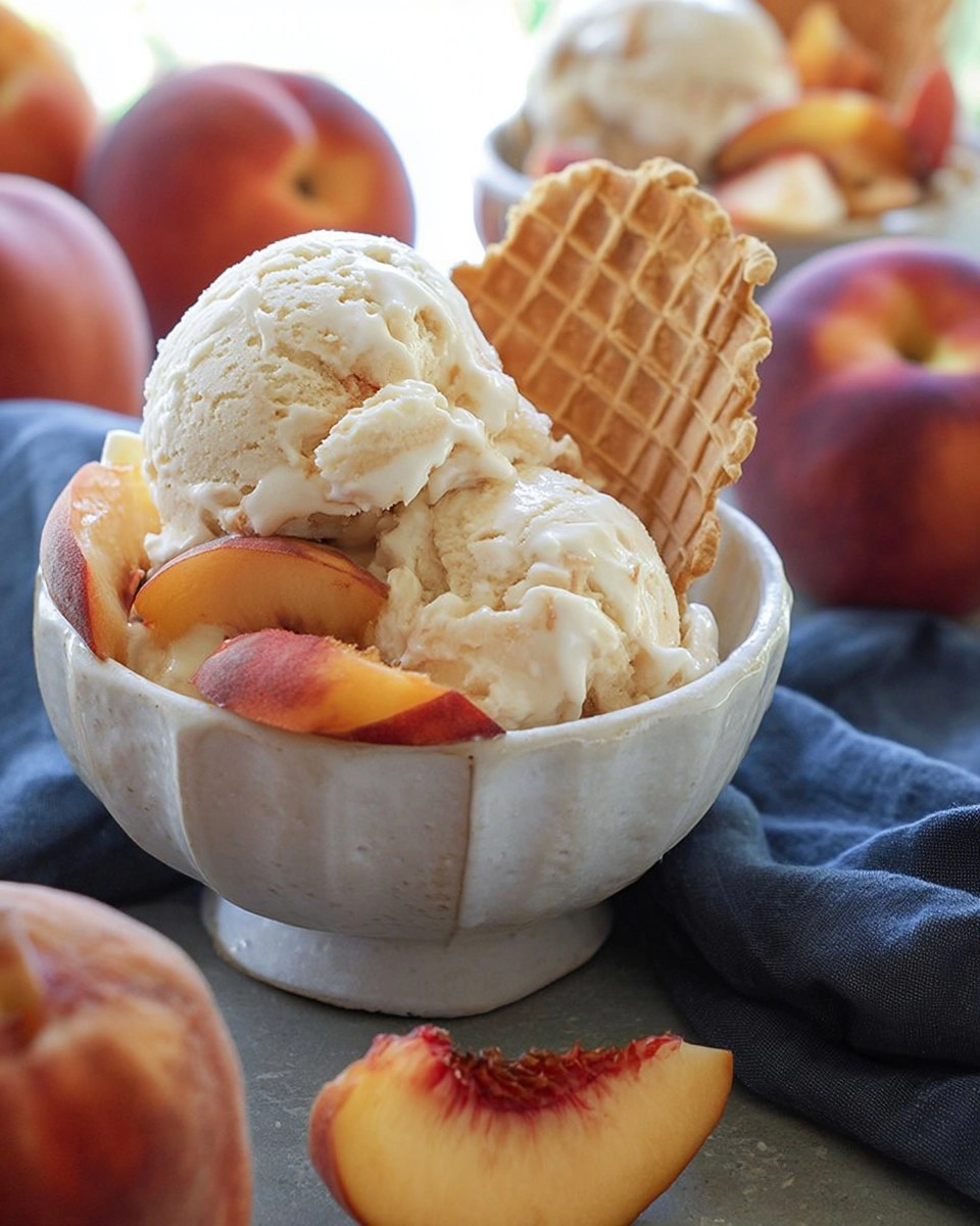 No Churn Peaches and Cream Ice Cream