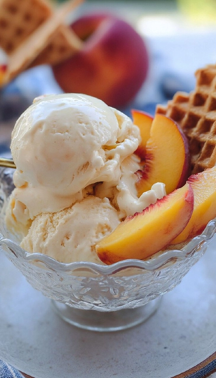 No Churn Peaches and Cream Ice Cream