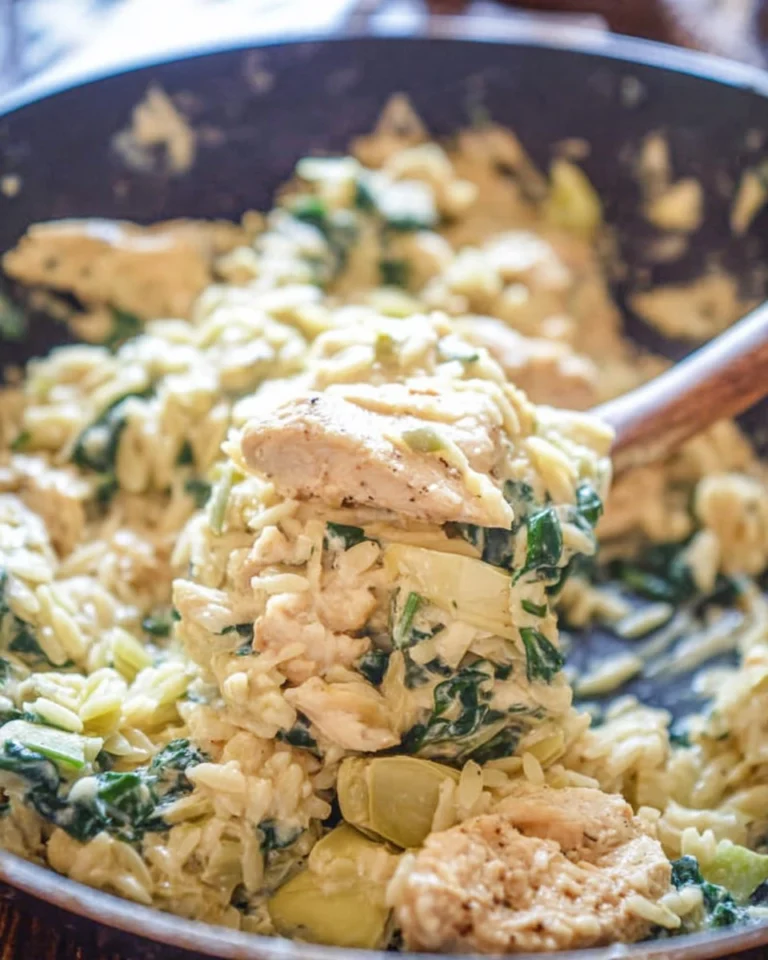 One-Pot-Spinach-Artichoke-Chicken-Orzo-Recipe