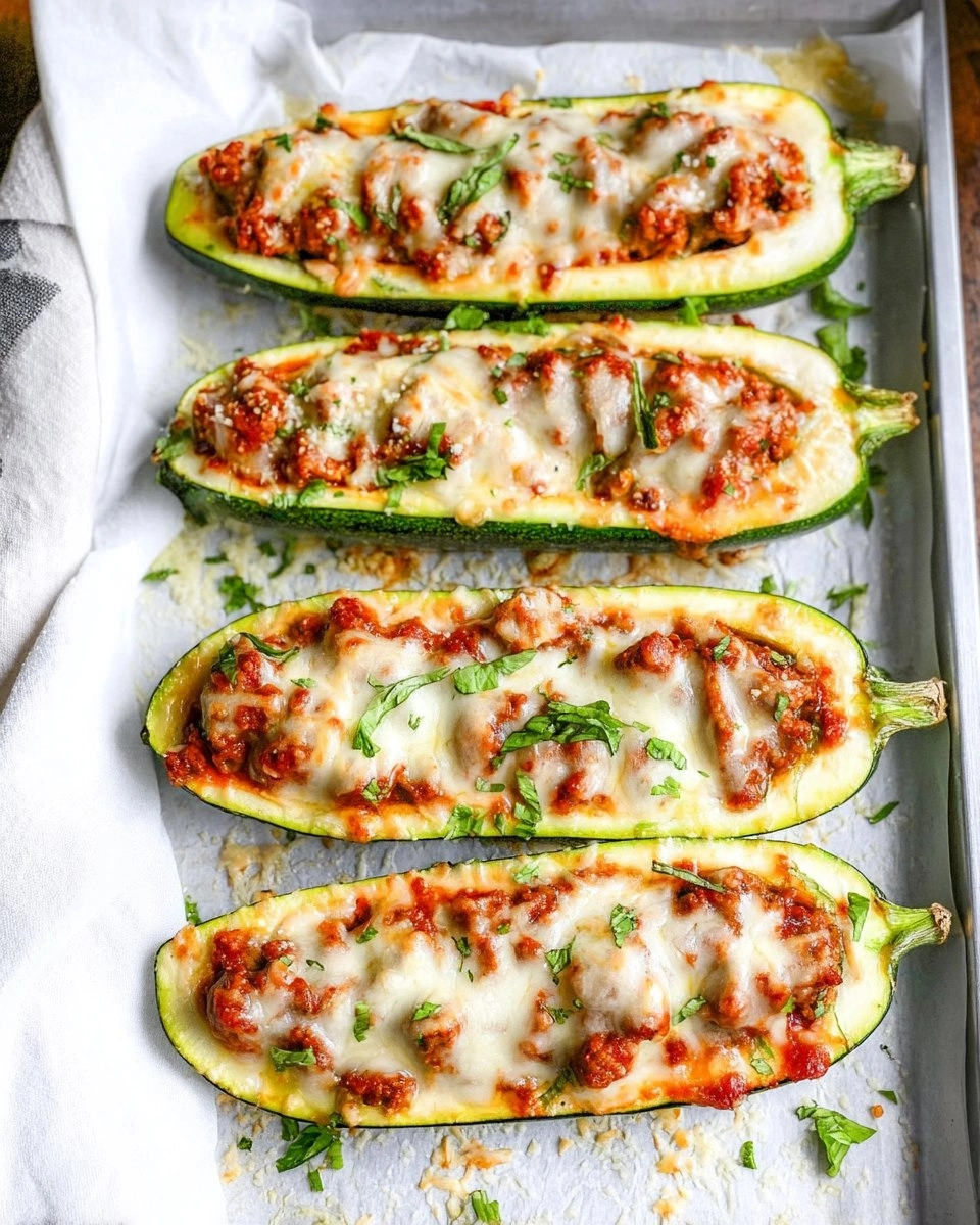 Sausage Stuffed Zucchini Boats