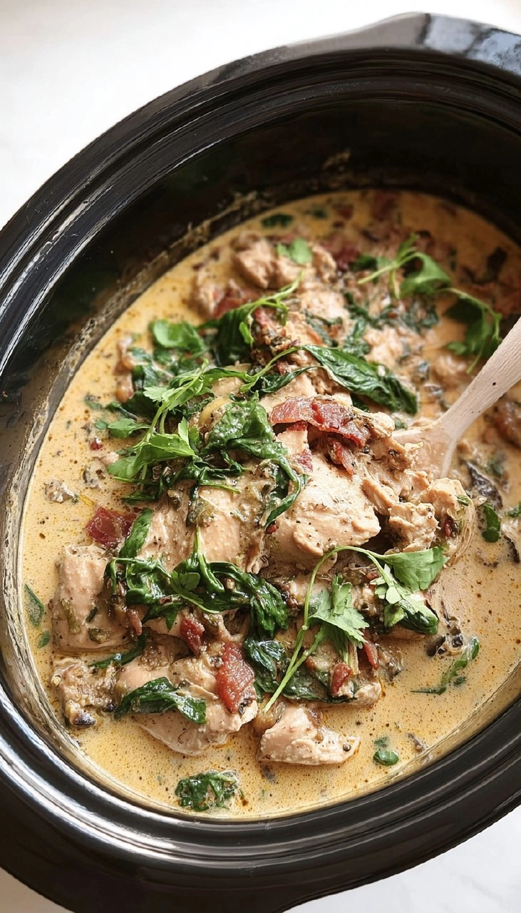 Slow Cooker Tuscan Chicken (Creamy, 10-Minute Prep) 100 Slow Cooker Tuscan Chicken (Creamy, 10-Minute Prep)
