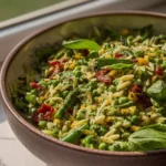 Spring Orzo Pasta Salad with Creamy Basil Vinaigrette 136 Spring-Orzo-Pasta-Salad-with-Creamy-Basil-Vinaigrette-Recipe
