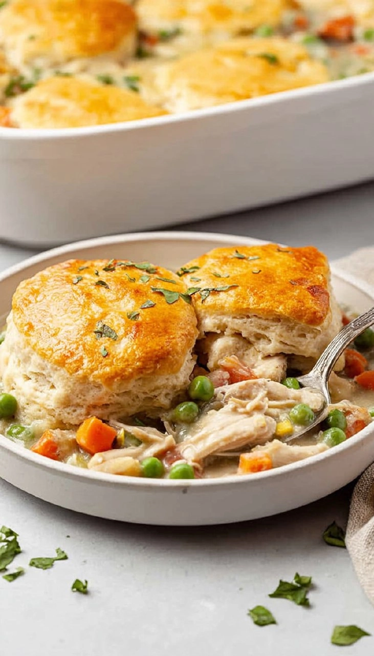 Chicken Pot Pie Casserole With Biscuits