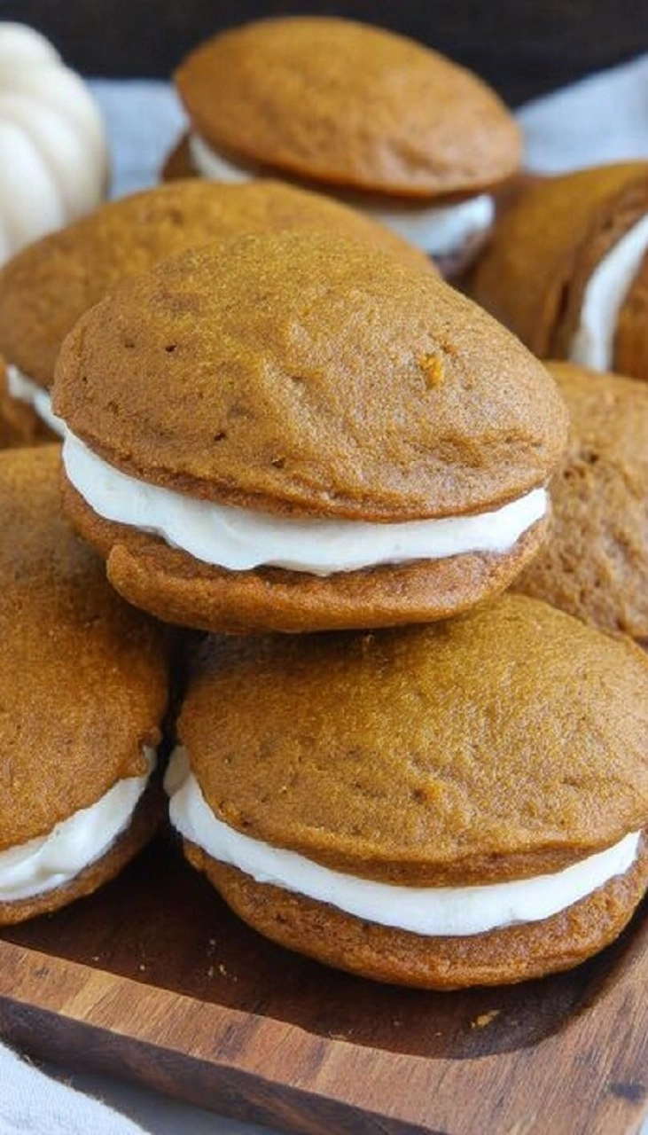 Pumpkin Whoopie Pies with Cream Cheese Filling