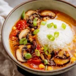 Tomato-Miso-Soup-with-Garlic-Sesame-Mushrooms-Recipe